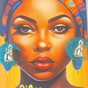 Moon and cat, earring studs